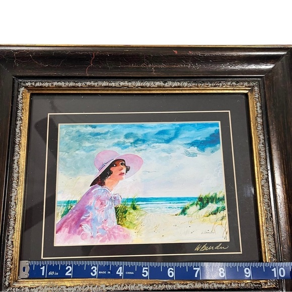 W. Burden Portrait & Landscape Beach Scene Professionally Framed Wall Art Signed - Picture 10 of 13